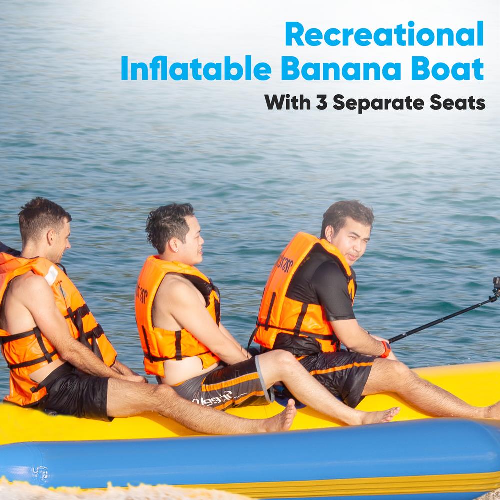 Serenelife Pool Set Bananenboot 3 Personen PVC 231 kg