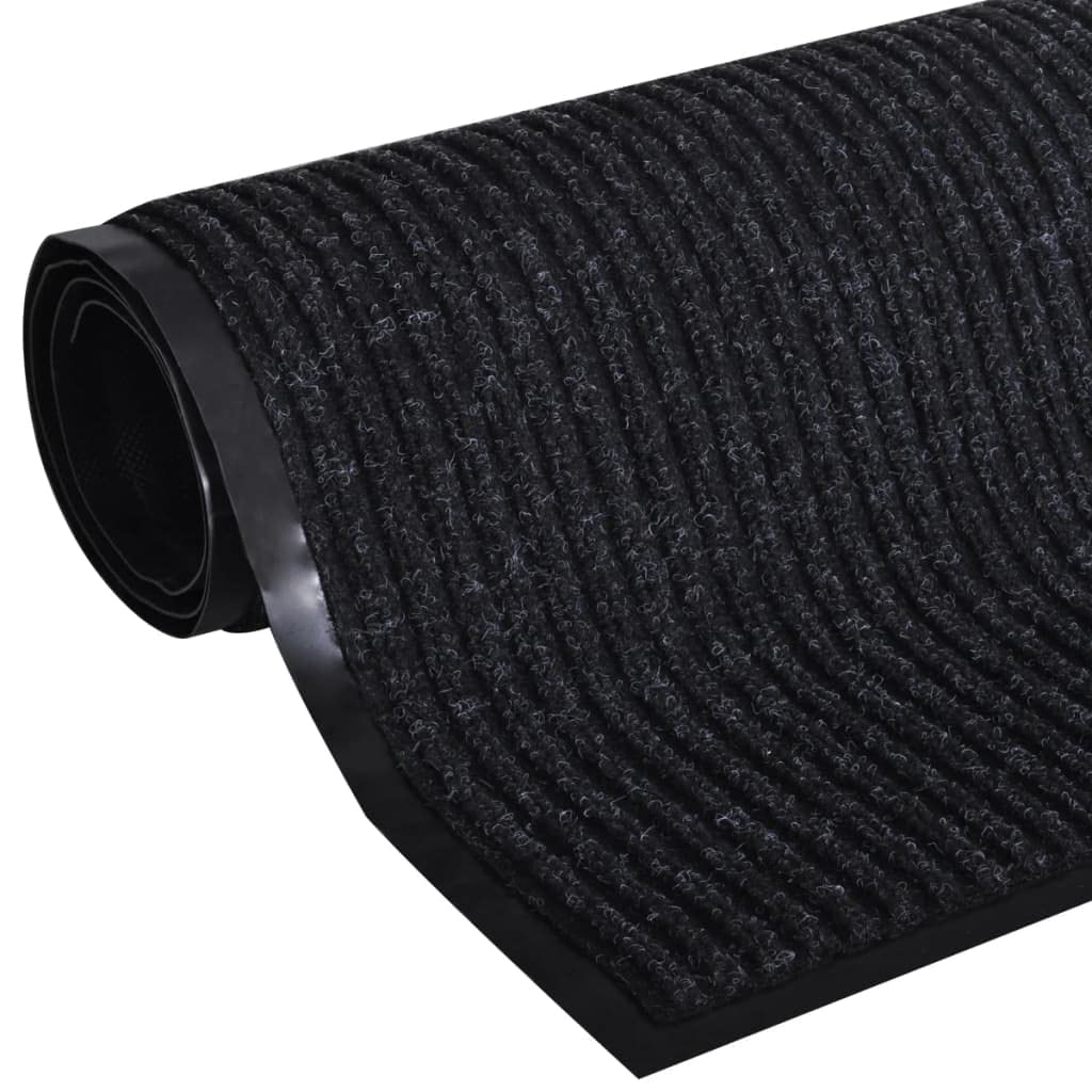 vidaXL Türmatte Schwarz PVC 90x120 cm Rutschfest Fußmatte