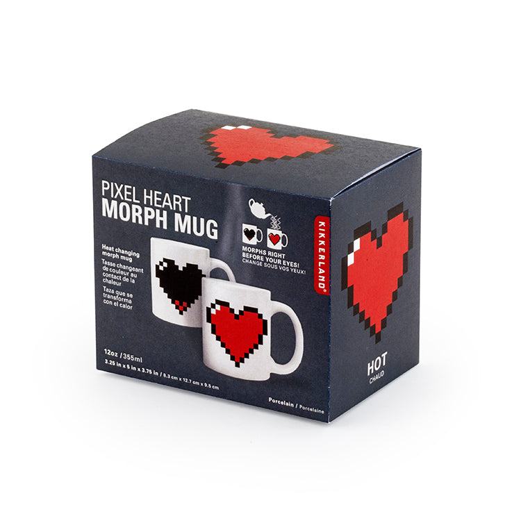 Kikkerland Pixel Heart Morph Tasse 325 ml Farbwechsel