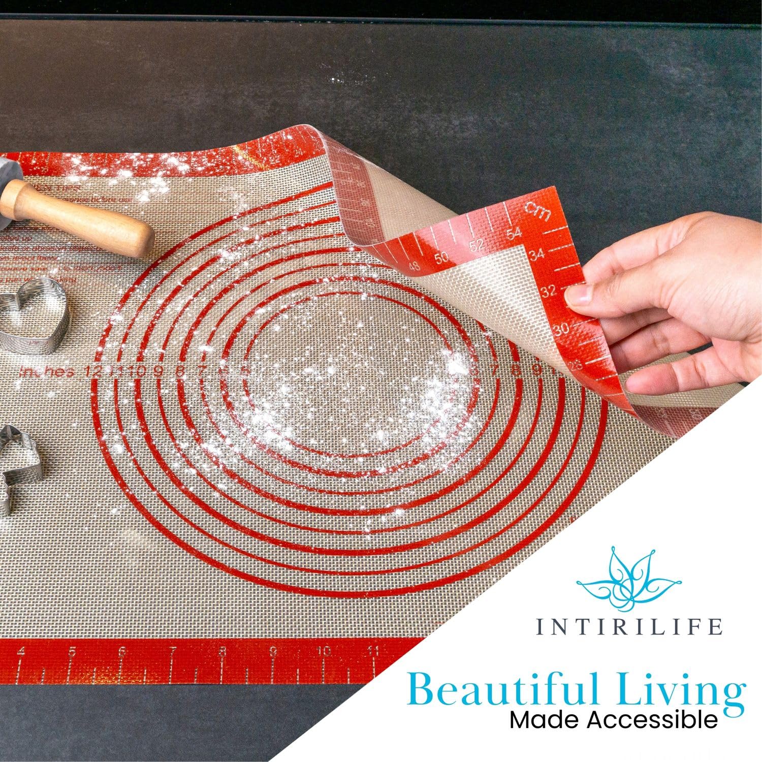 Intirilife Backmatte Silikon Rot-Braun 40x60 cm Antihaft