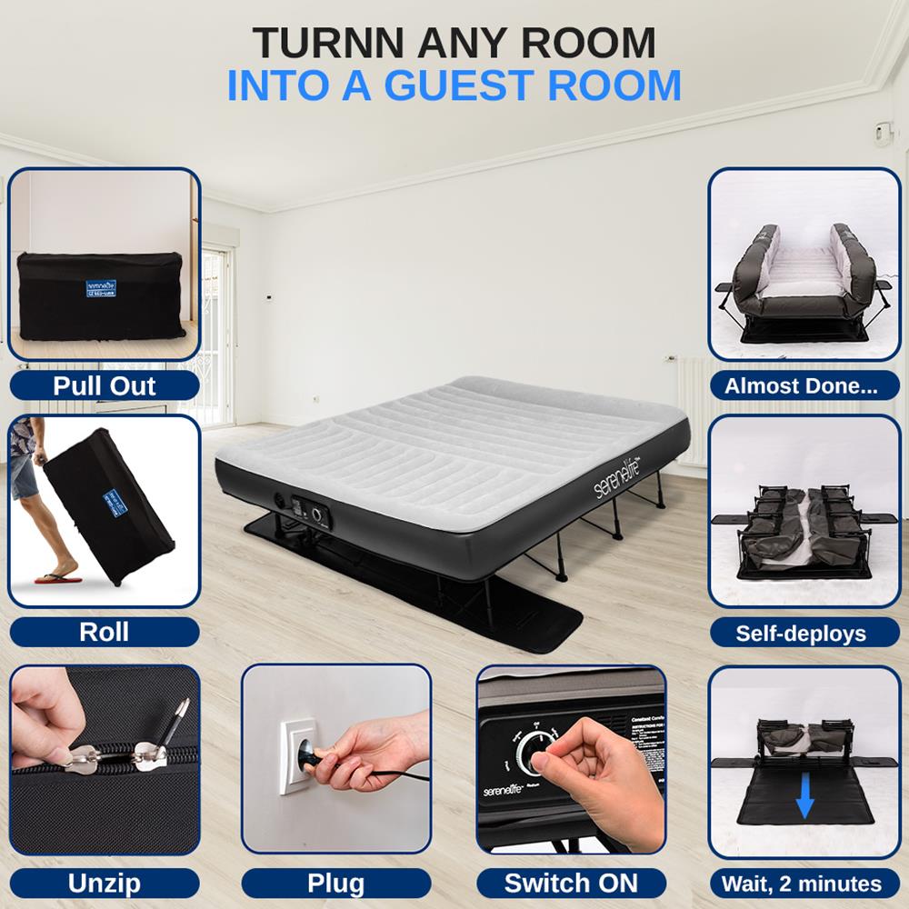 Serenelife Furniture Luftbett King selbstaufblasend Memory Foam