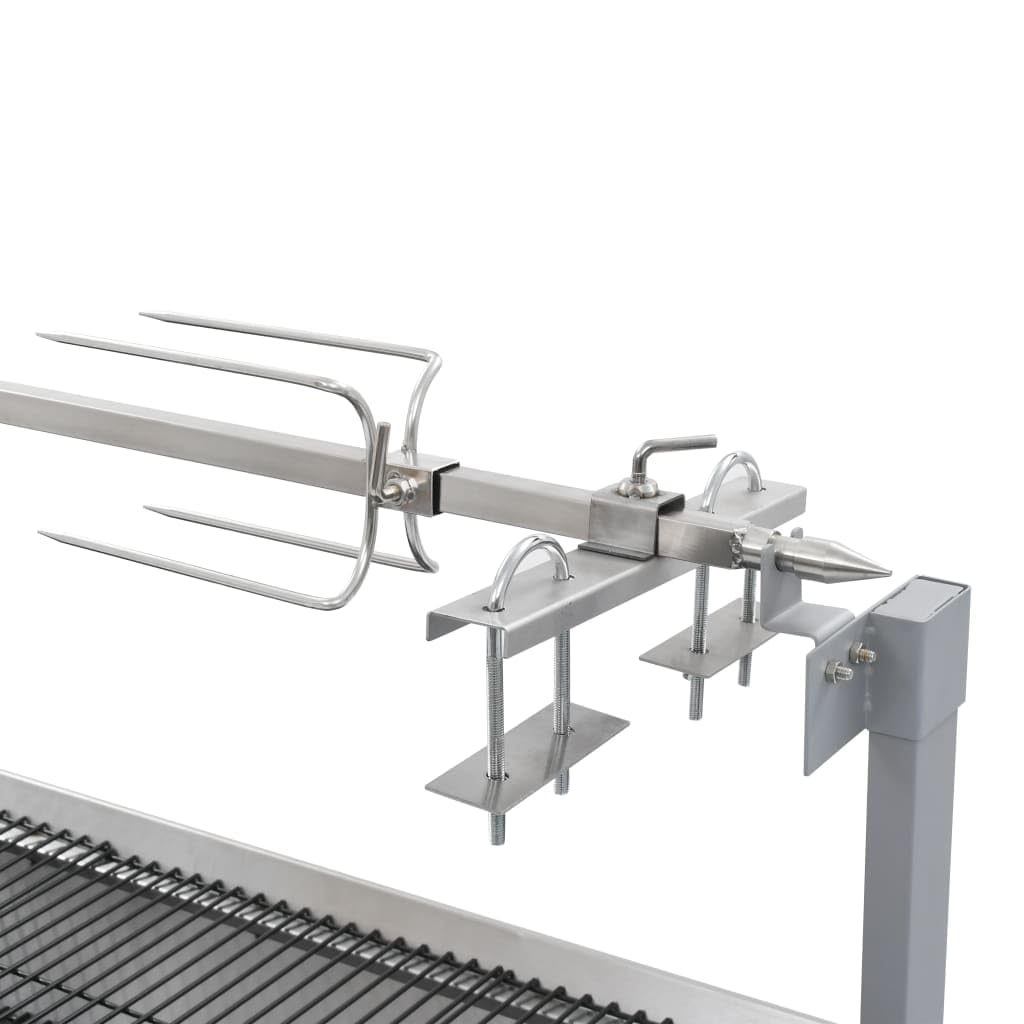 vidaXL Spanferkelgrill Metzgergrill Elektro Holzkohle Grau