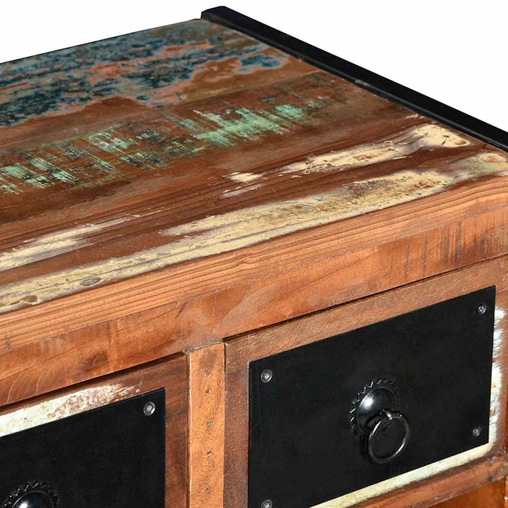 vidaXL Weinregal 16 Flaschen Altholz mit Schubladen