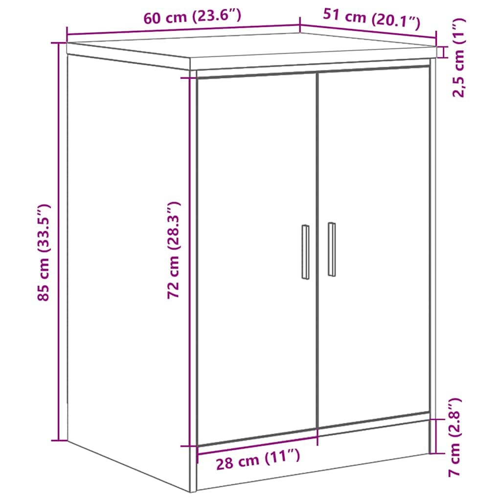 vidaXL Wirtschaft Garagen-Aufbewahrungsschrank 60x51x85 Kiefer