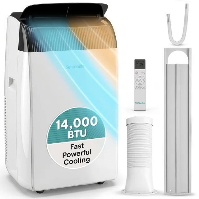 Serenelife Mobile Klimaanlage 14000 BTU Klimagerät Grau