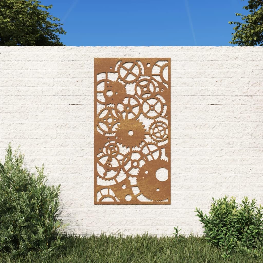 vidaXL Heim & Garten Wanddeko 105x55 cm Cortenstahl Zahnrad