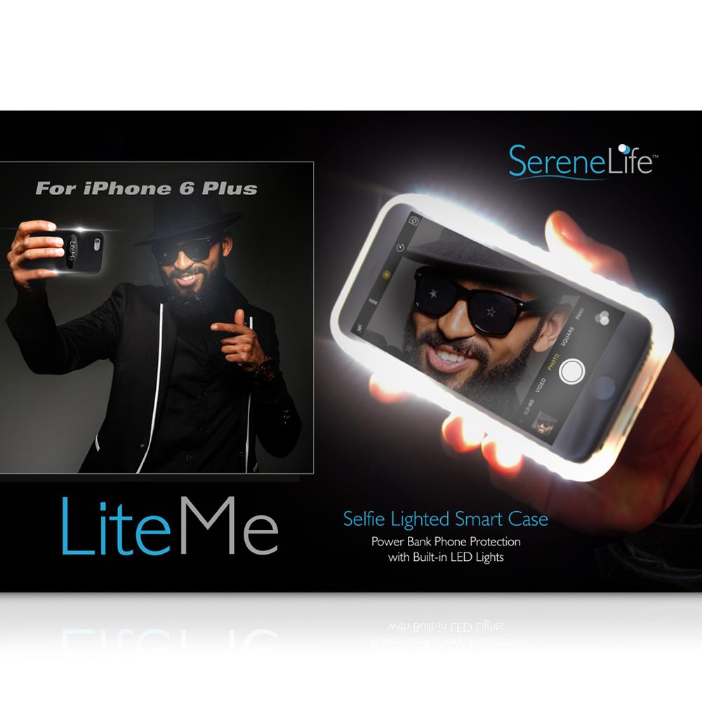 Serenelife LiteMe Selfie Hülle iPhone 6 Plus pink mit LED
