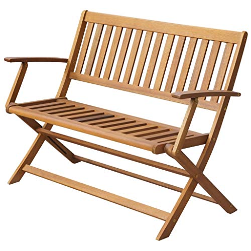 vidaXL Heim & Garten Gartenbank Akazienholz 120 cm klappbar