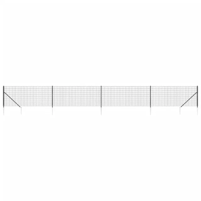 vidaXL Heim & Garten Maschendrahtzaun 0,8x10 m Anthrazit PVC