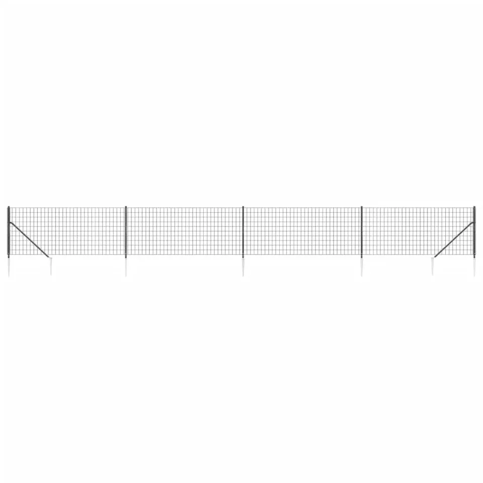 vidaXL Heim & Garten Maschendrahtzaun 0,8x10 m Anthrazit PVC
