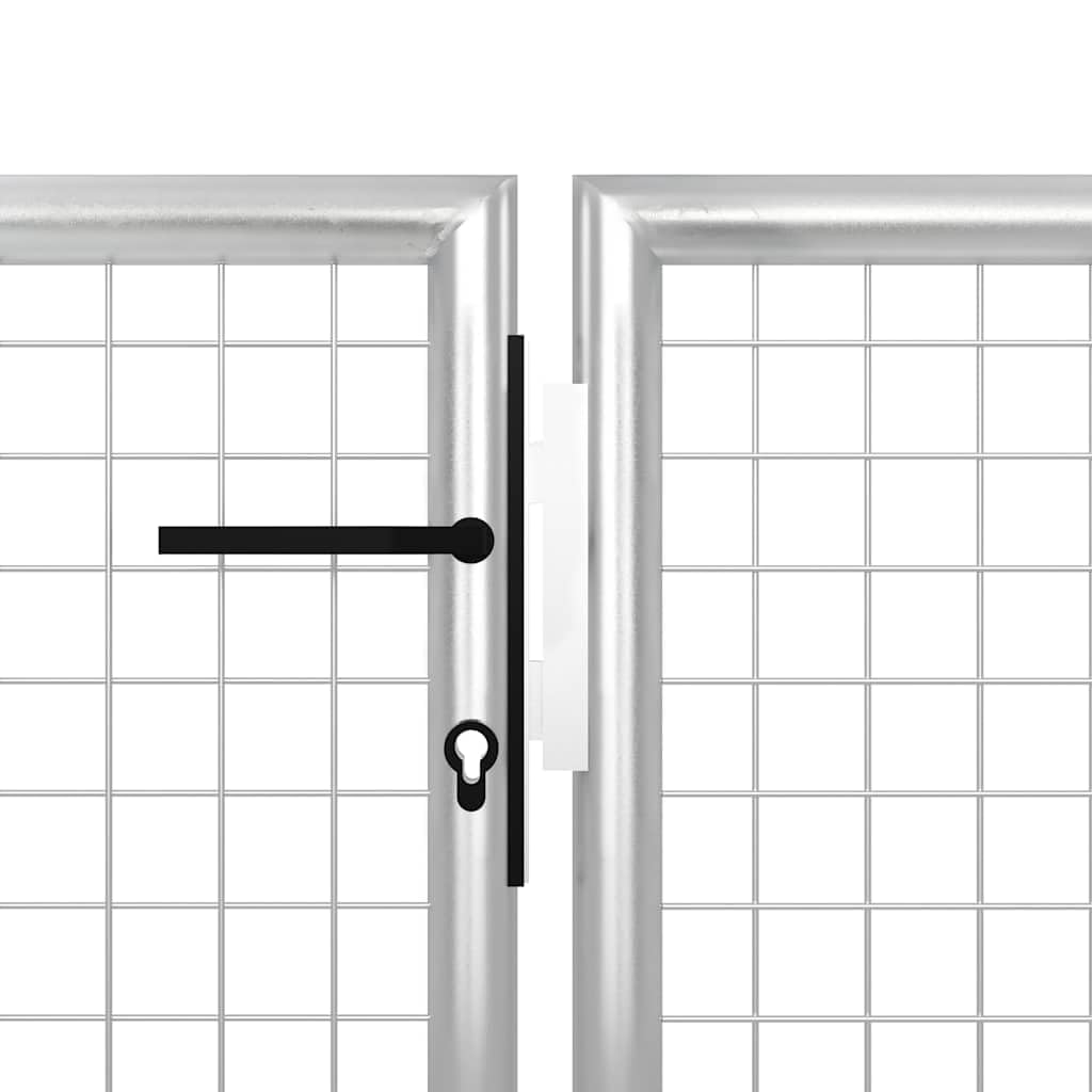 vidaXL Gartentor Stahl 400x75 cm silber mit Schloss