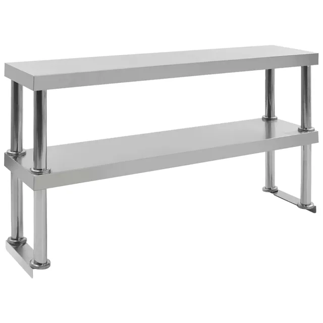 vidaXL Aufsatzboard Edelstahl 120x30x65cm 2-stufig Gastro