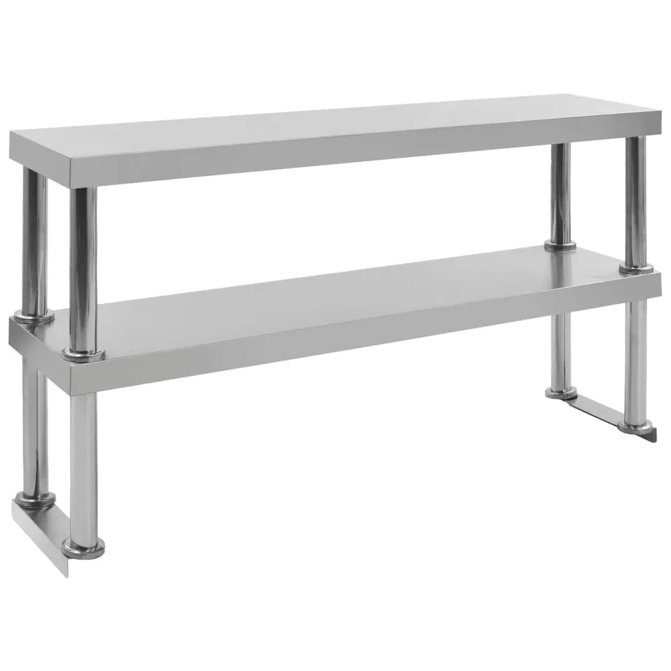vidaXL Aufsatzboard Edelstahl 120x30x65cm 2-stufig Gastro
