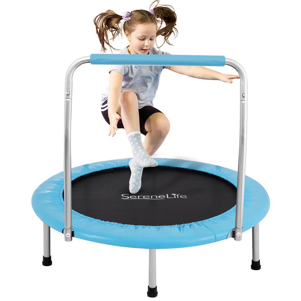Serenelife SLELT367 Kinder-Trampolin federlos blau 91 cm
