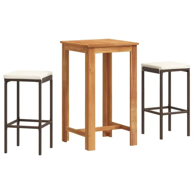 vidaXL Heim & Garten Gartenbar-Set Braun 2-tlg Akazie