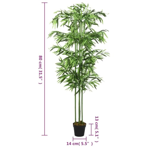 vidaXL Bambusbaum künstlich 80 cm Kunstpflanze grün 240 Blätter