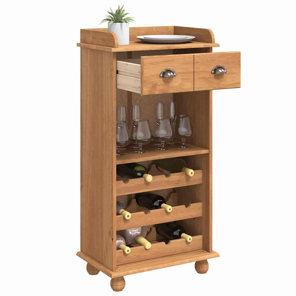vidaXL Möbel Weinschrank ASKIM Honigwachs Kiefer 114 cm