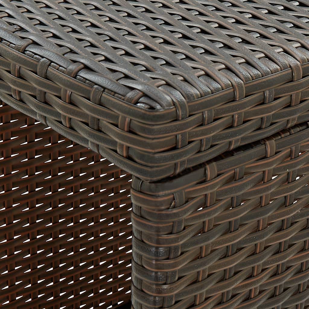 vidaXL Gartenbar-Set Rattan Braun 2 Barhocker mit Kissen