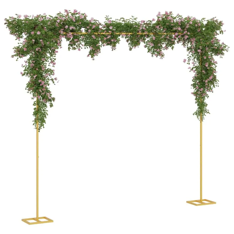 vidaXL Heim & Garten Hochzeitsbogen Gold 338 cm Stahl eckig