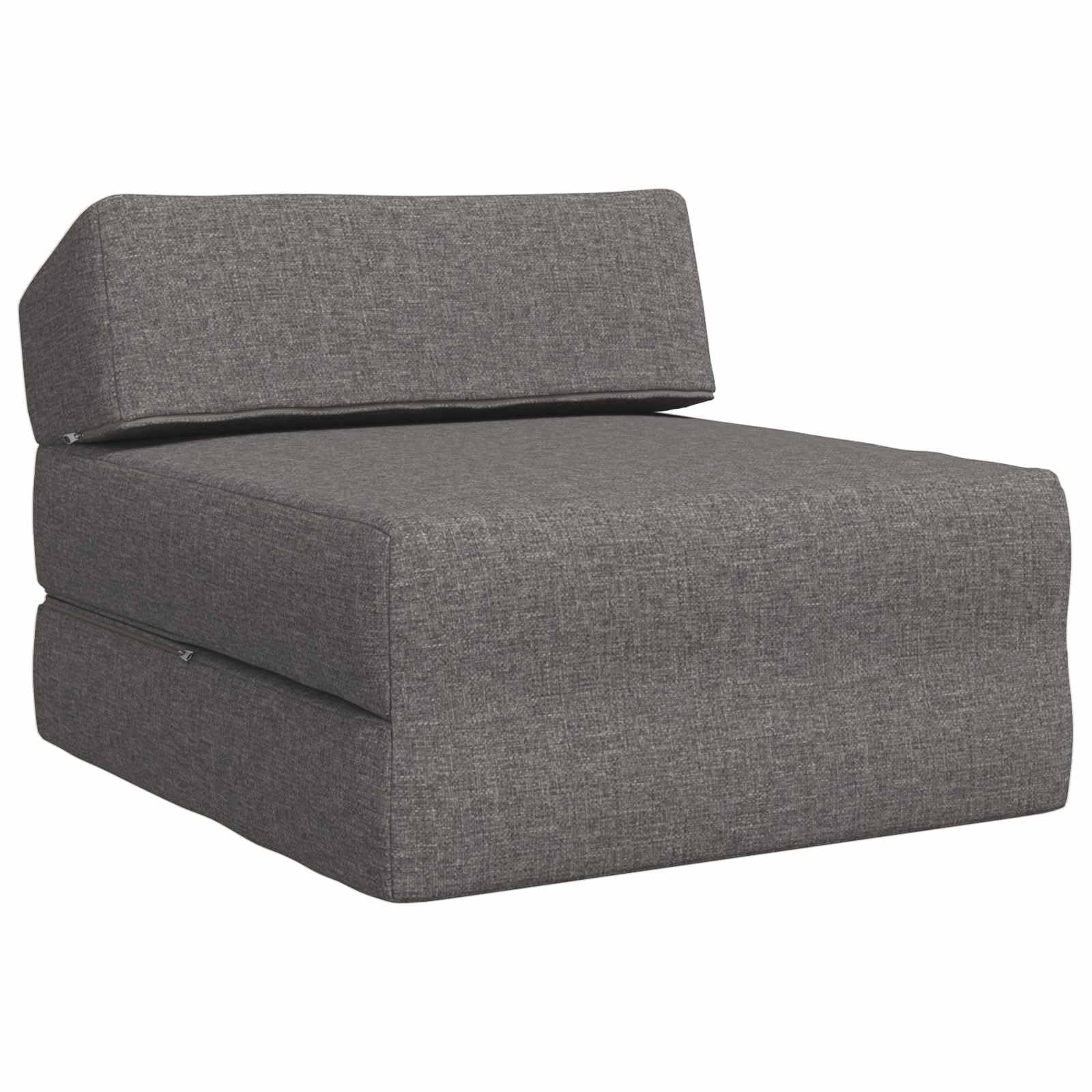 vidaXL Möbel Klappsofa Bett Hellgrau 60 cm Stoff Reissverschluss