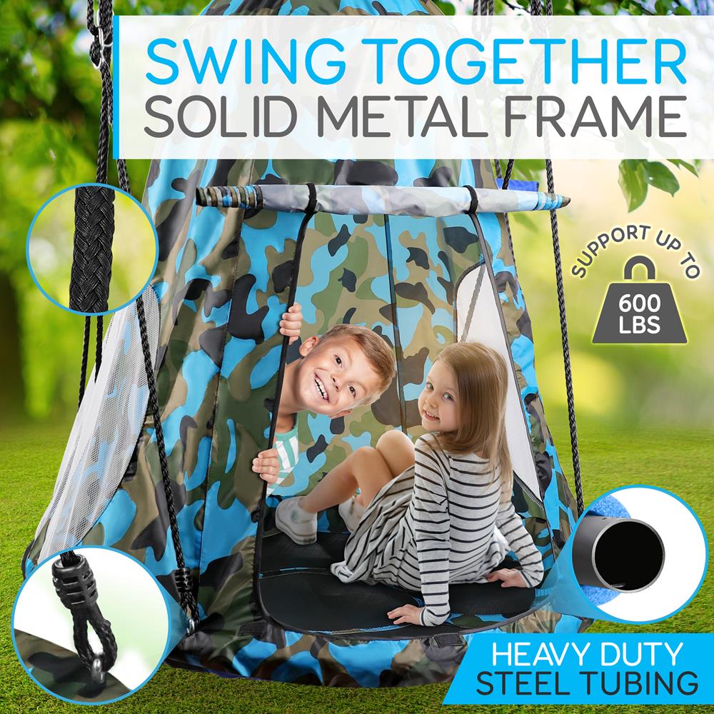 Serenelife Outdoor Swing Baumschaukel 40 Zoll Camo mit Zelt