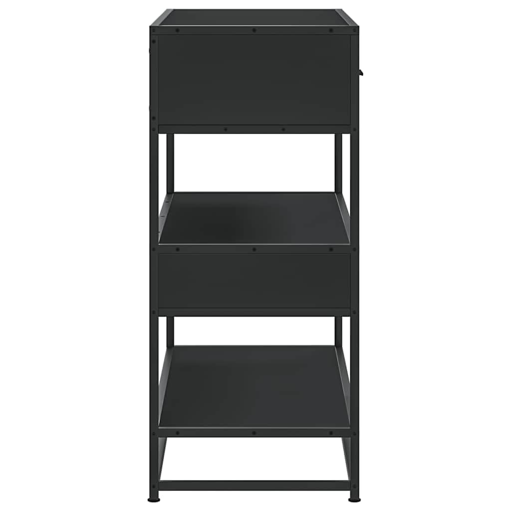 vidaXL Konsolentisch Schwarz 90x35x80 Holzwerkstoff Ablage