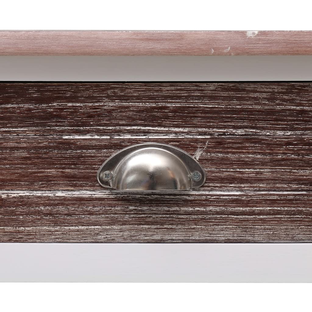 vidaXL Möbel Konsolentisch Braun 90 cm 2 Schubladen Holz