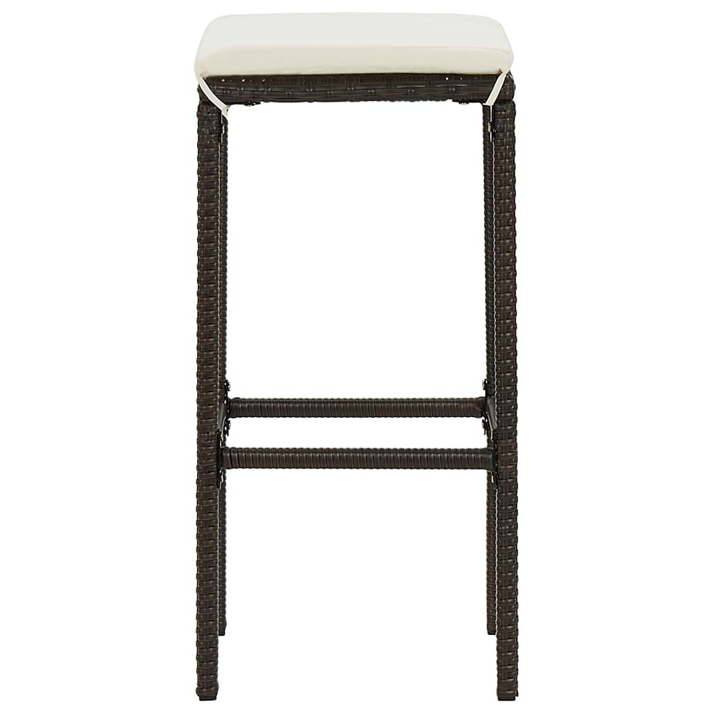vidaXL Gartenbar-Set 5-tlg Poly Rattan braun Kissen