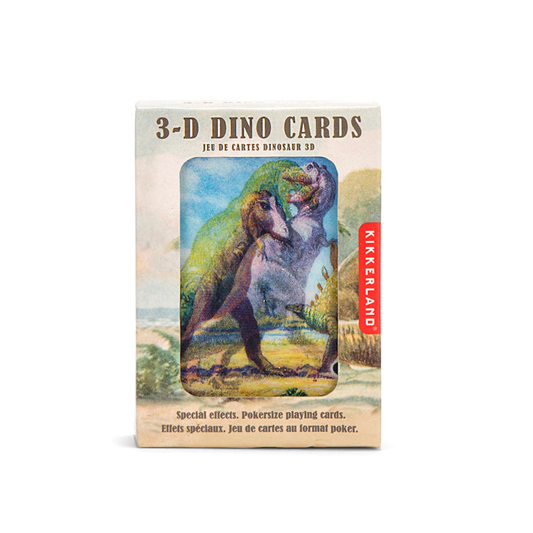 Kikkerland Home 3-D Dino Spielkarten Pokerformat Dinosaurier