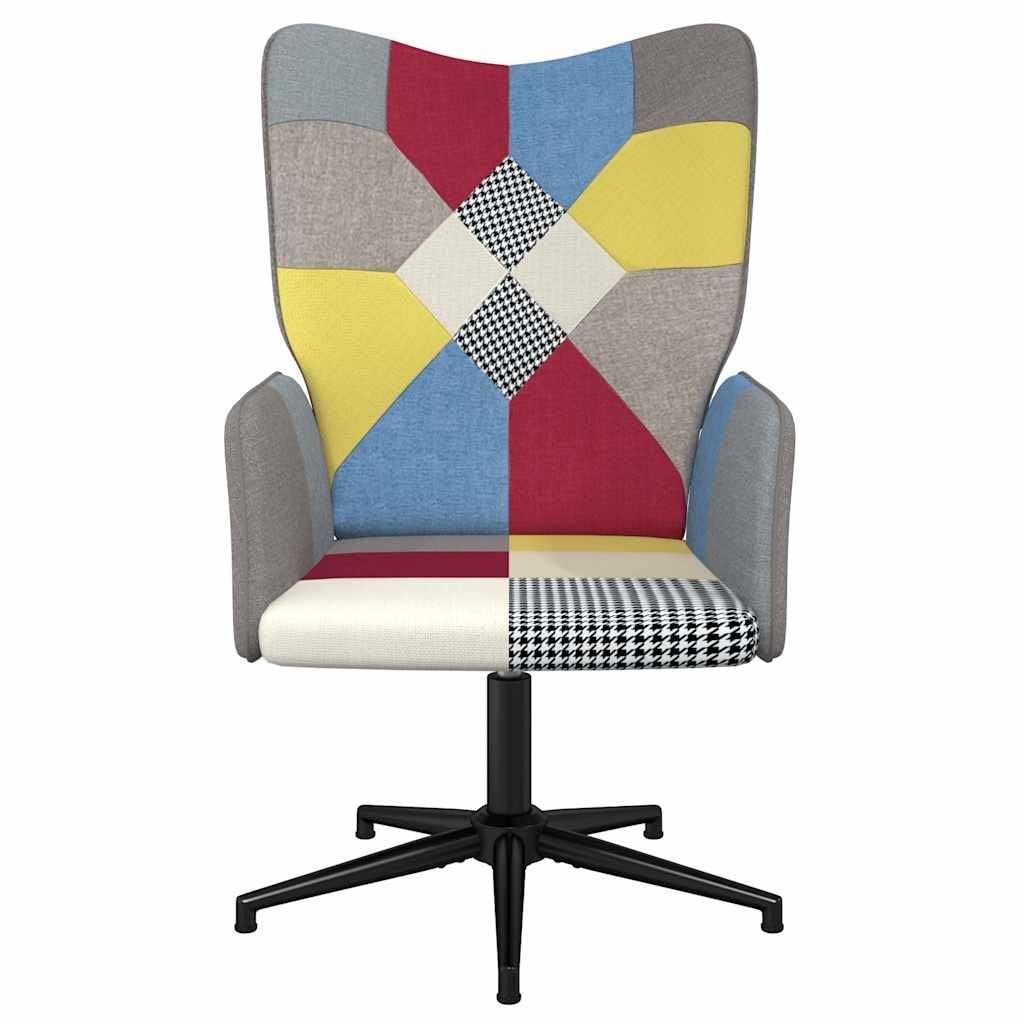 vidaXL Relaxsessel Patchwork Stoff Drehsessel Grau Schwarz