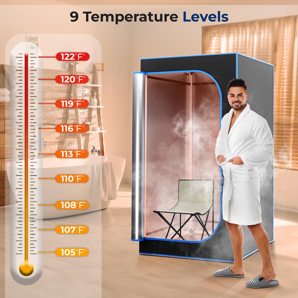 Serenelife Spa Dampfsauna Heimsauna 1600 W mit Stuhl