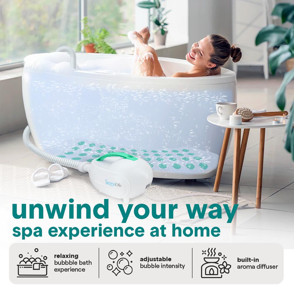 Serenelife Massage Badematte Sprudel Türkis mit LED