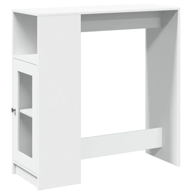 vidaXL Bartisch Weiß 101x40x103,5 cm Holzwerkstoff mit Regal