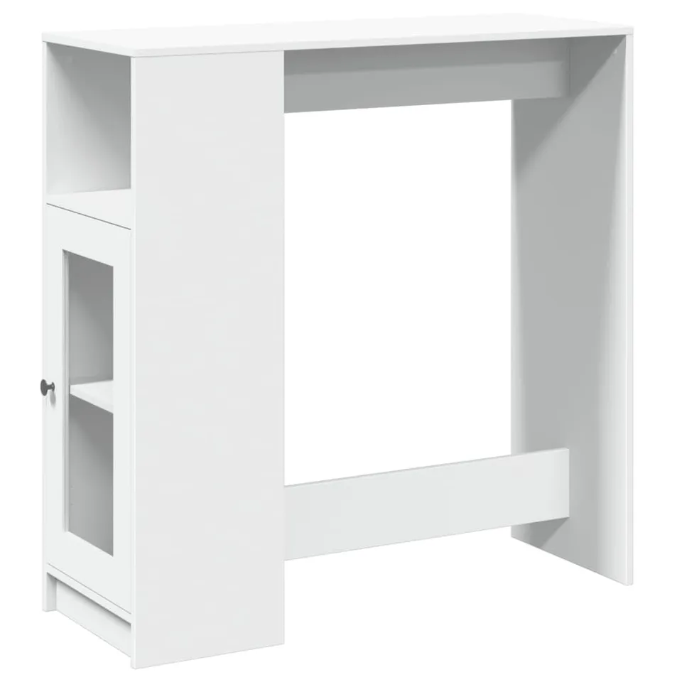 vidaXL Bartisch Weiß 101x40x103,5 cm Holzwerkstoff mit Regal