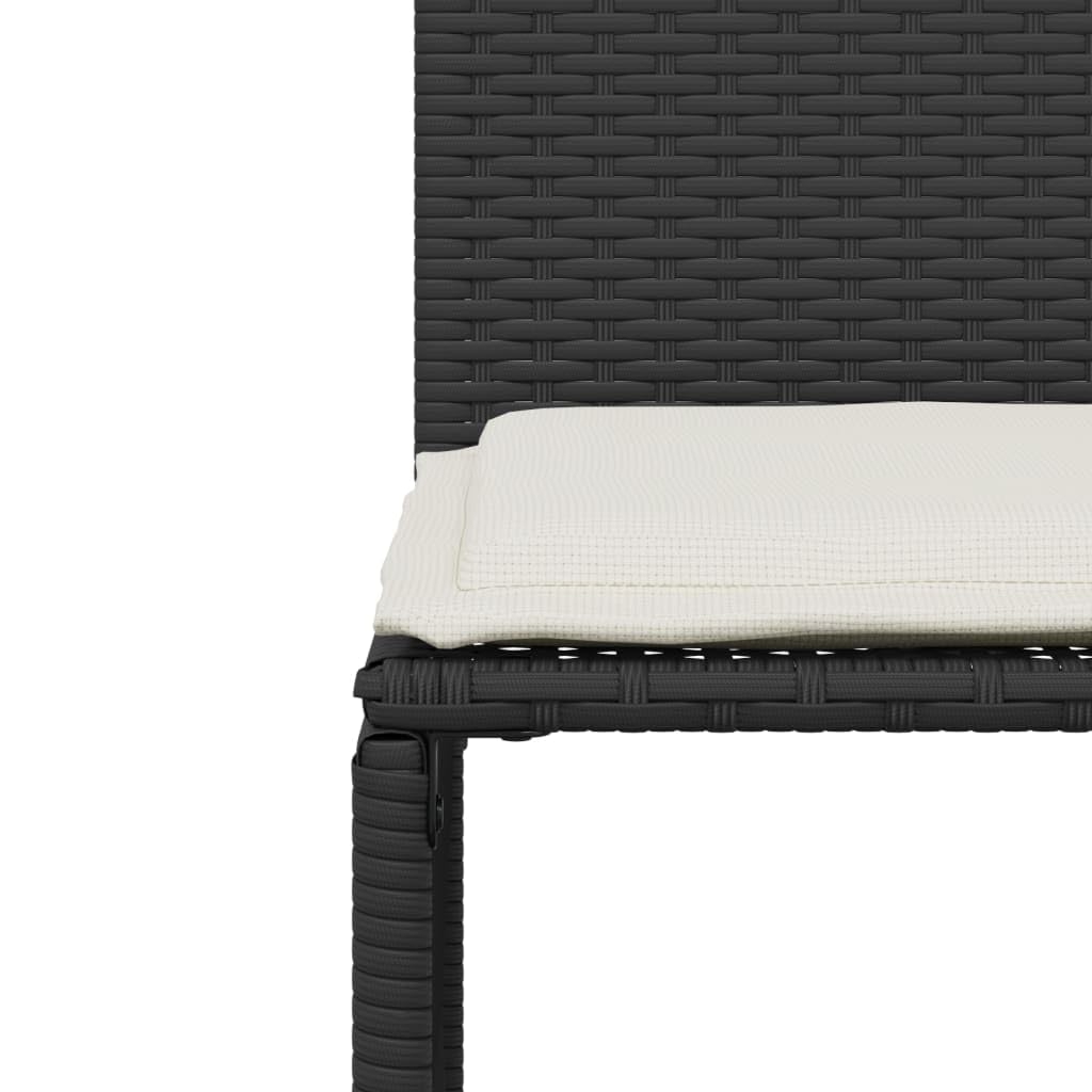 vidaXL Heim & Garten Garten-Essgruppe 7-tlg. schwarz Poly-Rattan