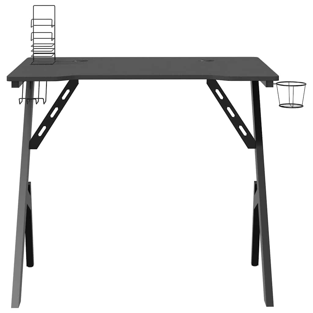 vidaXL Möbel Gaming Schreibtisch 90x60x75 Schwarz
