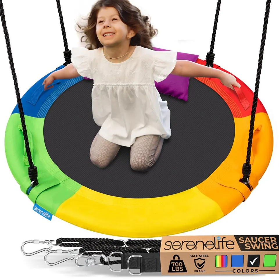 Serenelife Outdoor Swing Nest-Schaukel 40 Zoll Rainbow 600 lbs