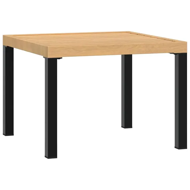 vidaXL Garten-Couchtisch 55x55x39,5 cm Stahl Schwarz-Braun