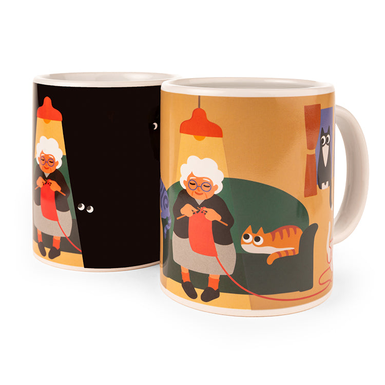 Kikkerland Kitchen Cat Lady Morph Mug Tasse 11oz Farbwechsel