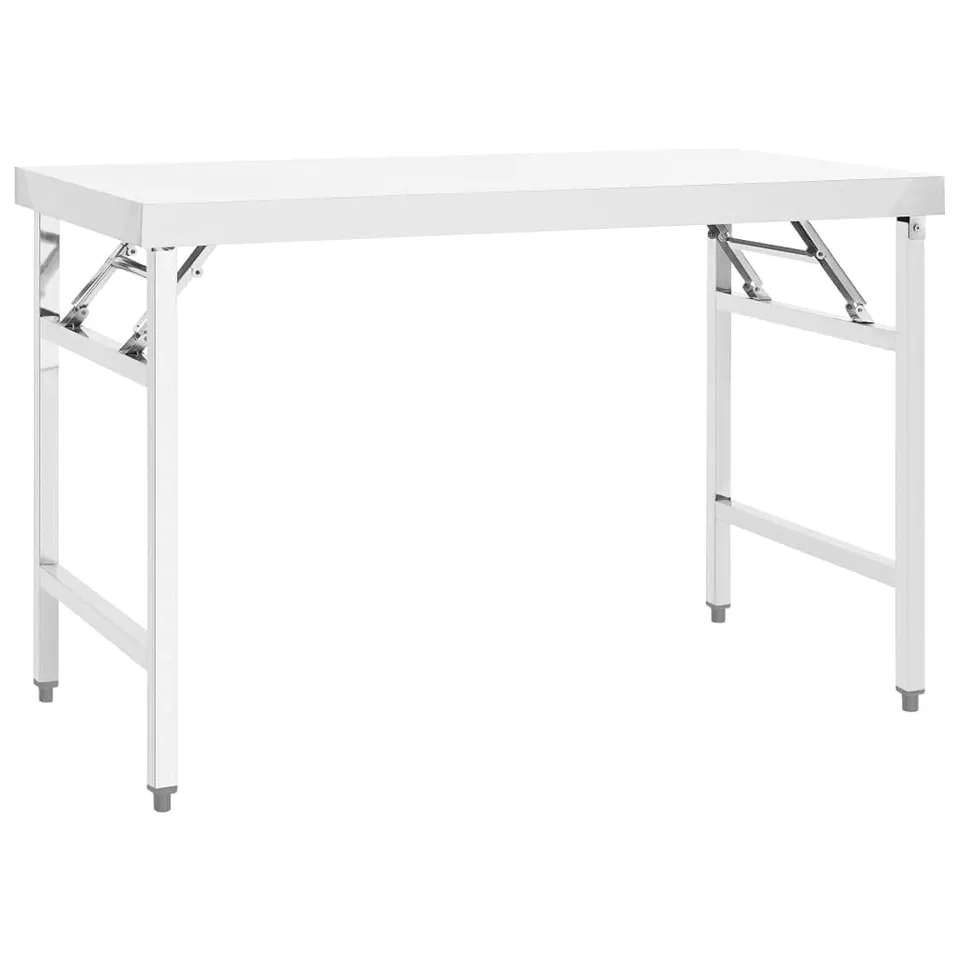 vidaXL Arbeitstisch klappbar Edelstahl 120x60x80 cm