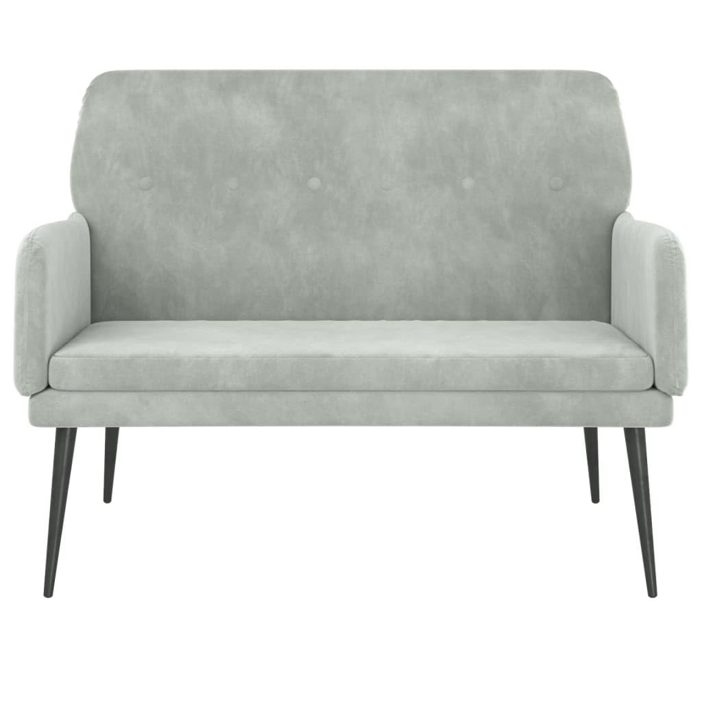 vidaXL Sitzbank Hellgrau Samt 108x79x79 cm Polsterbank