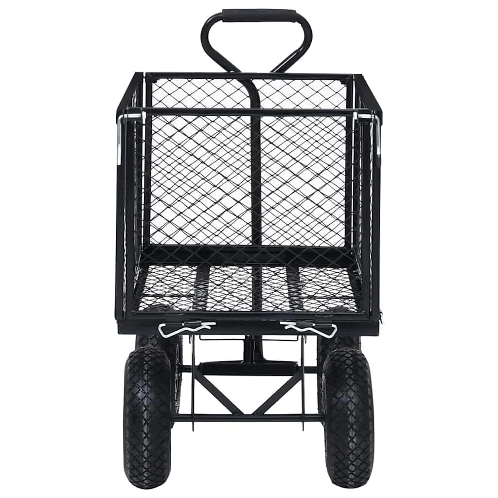 vidaXL Heim & Garten Gartenwagen 350 kg Handwagen Schwarz Stahl
