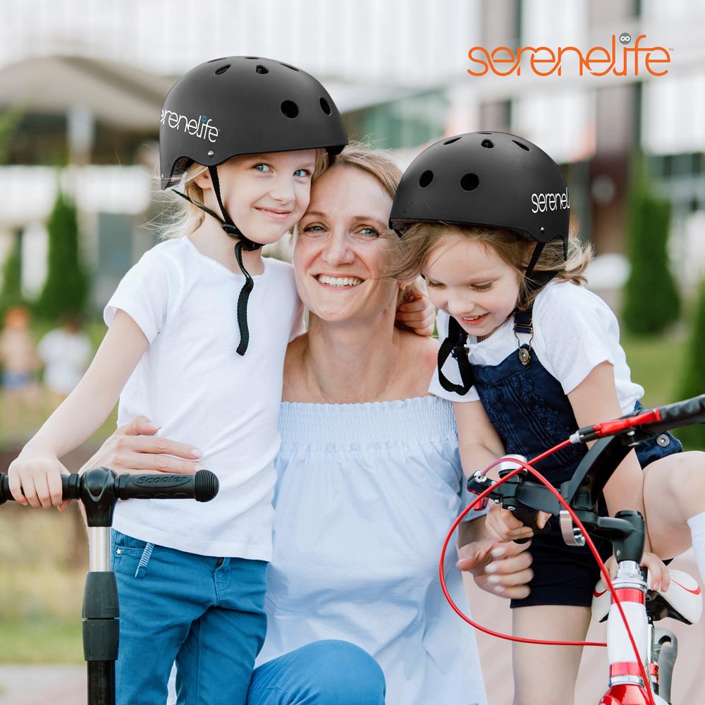 Serenelife Scooters Sporthelm Kinder schwarz 54-58 cm