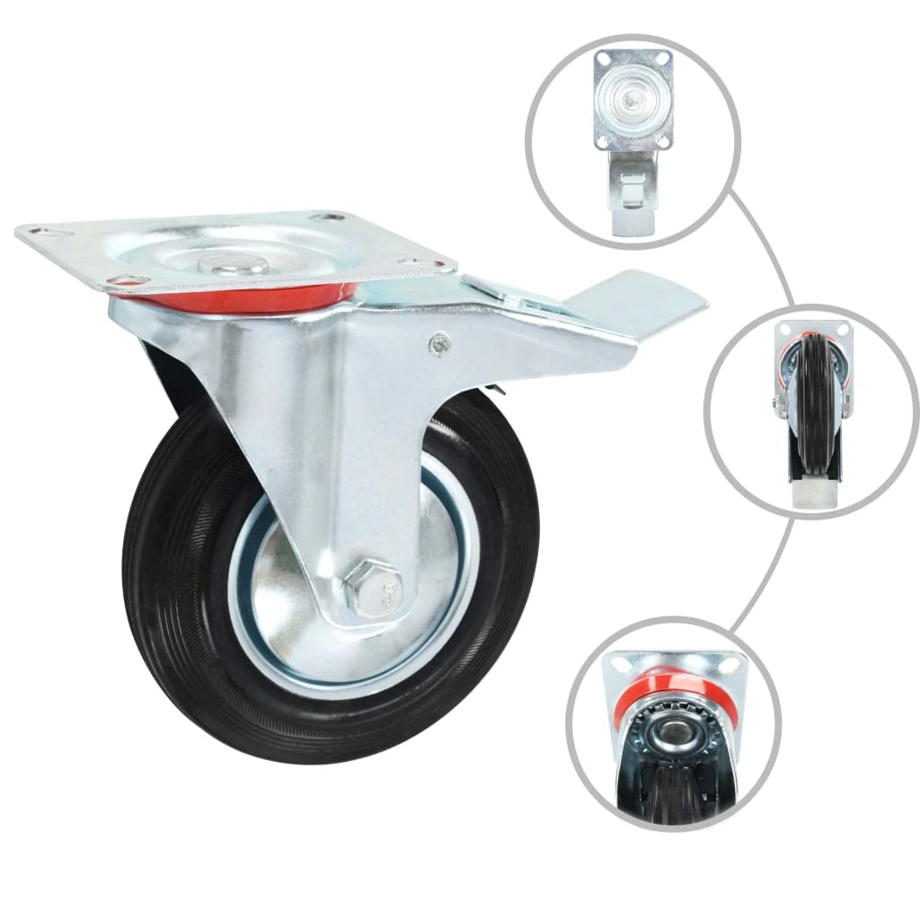 vidaXL Rollen 160 mm Möbelrollen 4 Stück Gummi leise