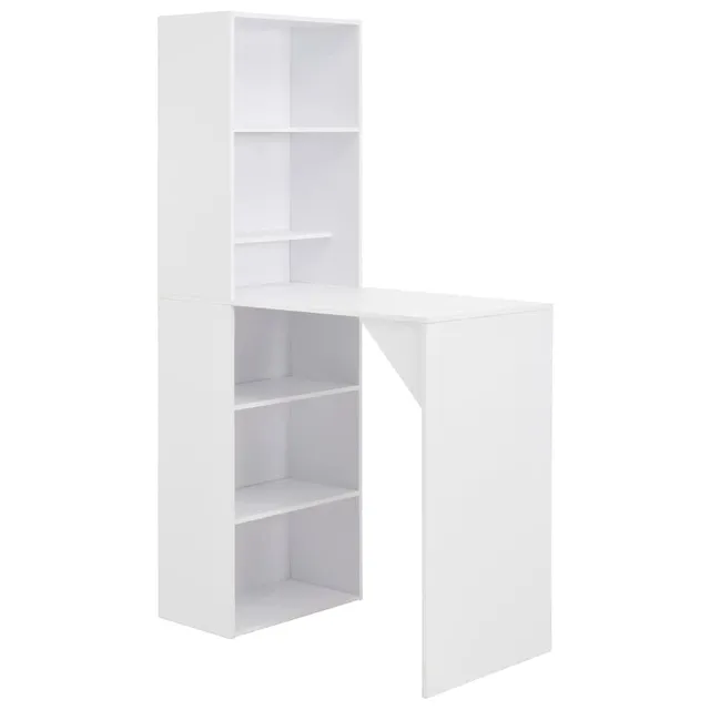 vidaXL Bartisch mit Schrank 115x59x200 cm Weiß Holzwerkstoff