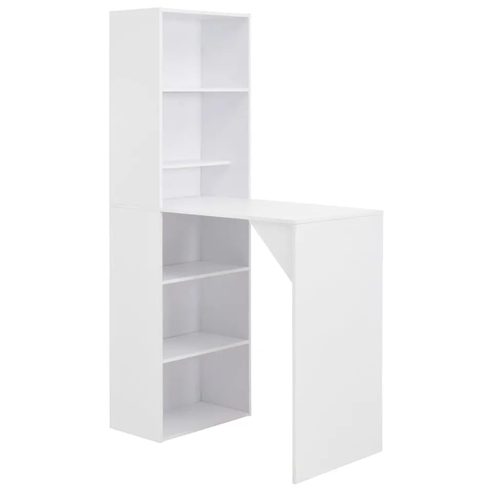 vidaXL Bartisch mit Schrank 115x59x200 cm Weiß Holzwerkstoff