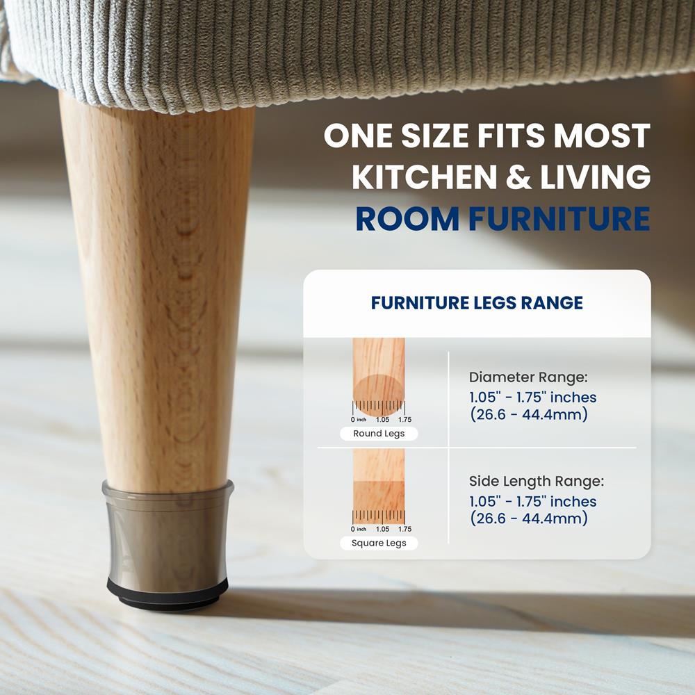 Serenelife Furniture Stuhlbeinkappen 24er Gummi Filz