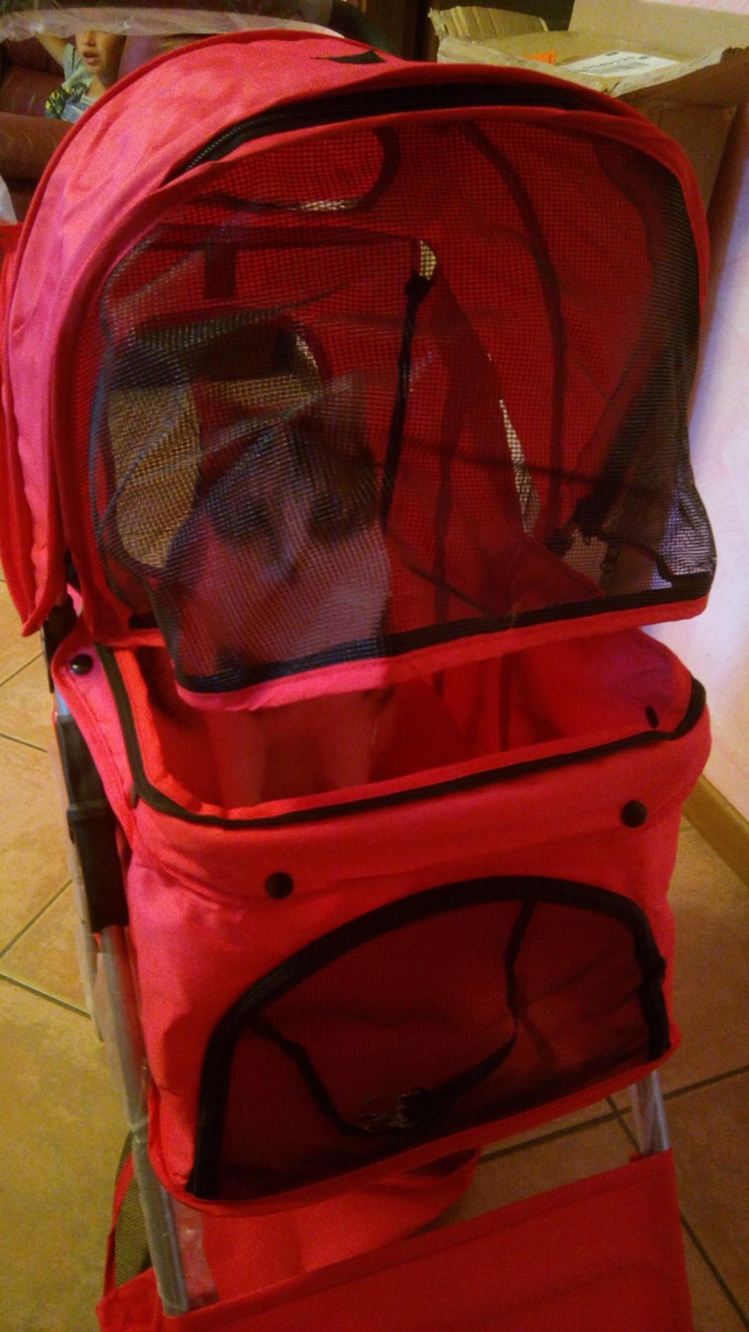 vidaXL Hundewagen Hundebuggy Buggy Rot faltbar