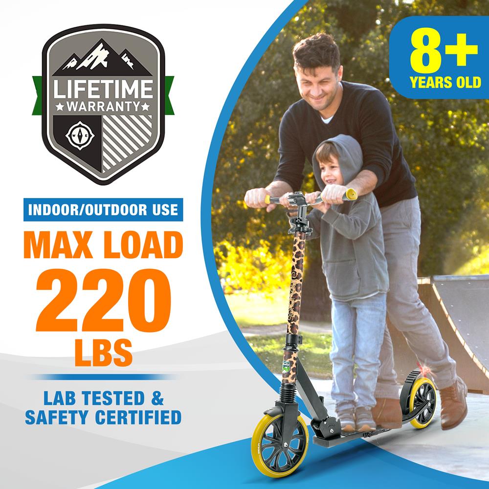 Serenelife Scooters Kick Scooter Leopard LED Klappbar