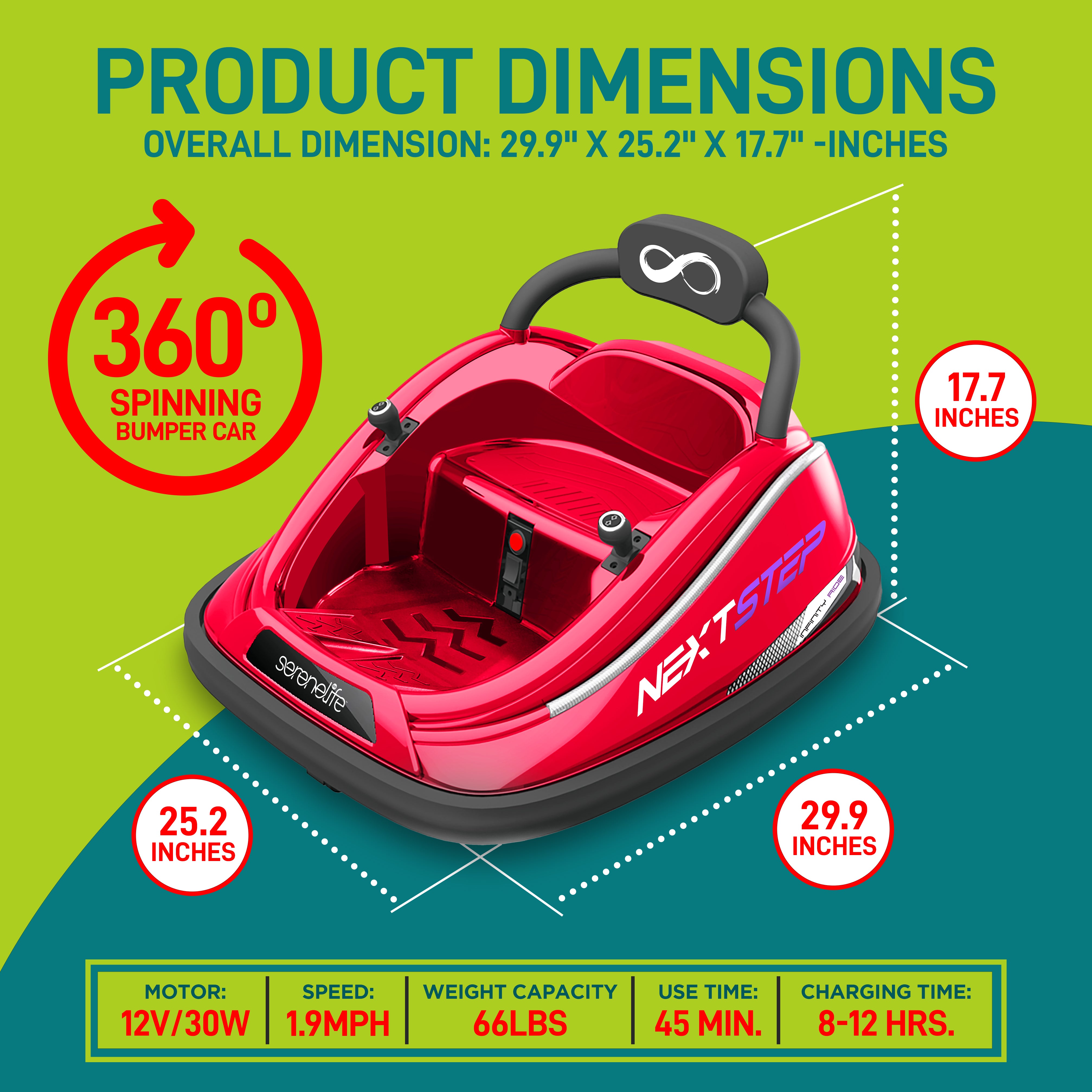 Serenelife Bumper Car Kinder Autoscooter Lila 12V mit Fernbedienung